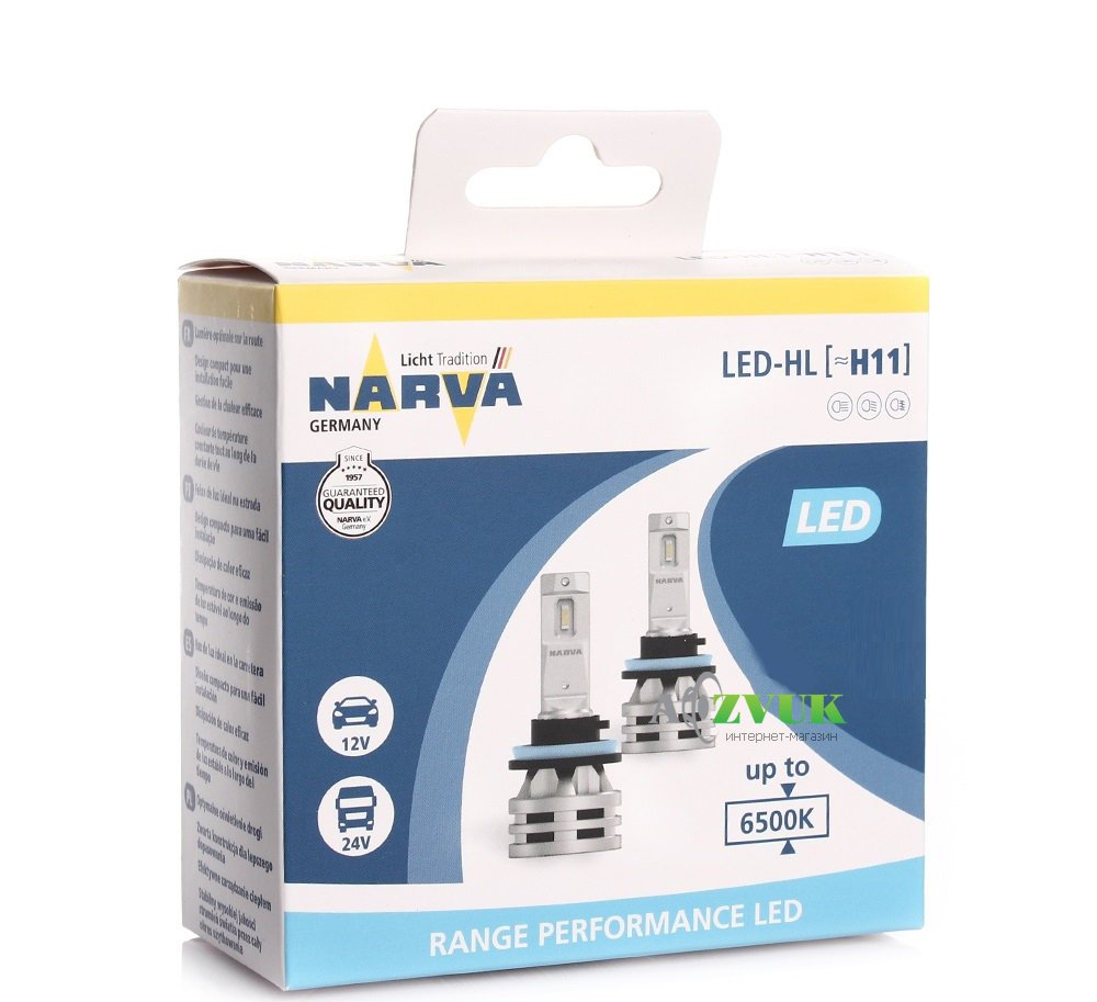 Светодиодные лампы (led) Narva Range Performance LED H11 6500K 24W 12/24V 18048