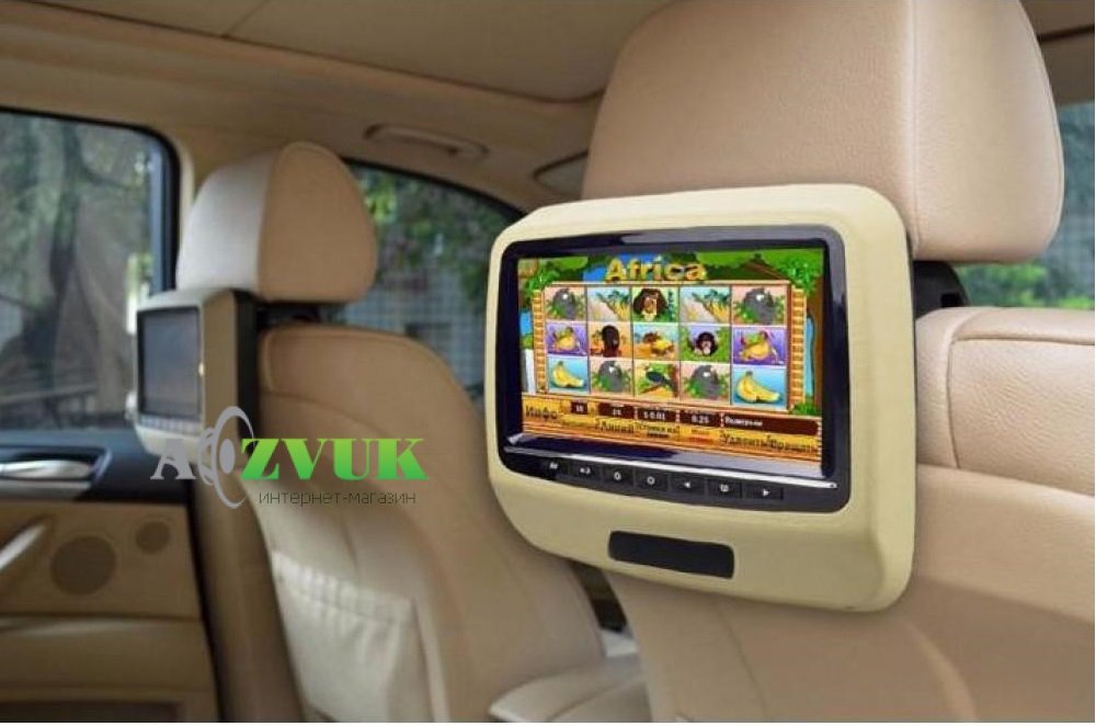 Монітор у підголівник Комплект накладок на підголівник Klyde Ultra 910D beige (Бежевий)