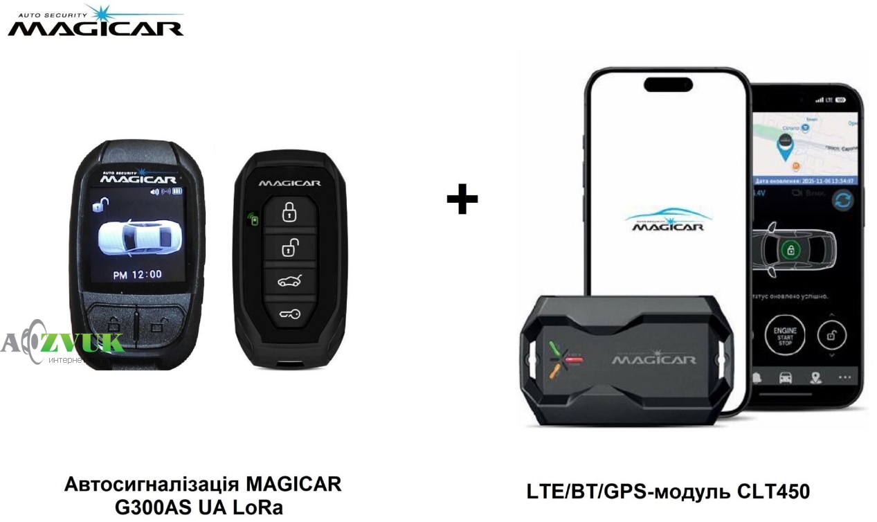 Автосигнализация MAGICAR G300AS UA LoRa + LTE/BT/GPS-модуль CLT450