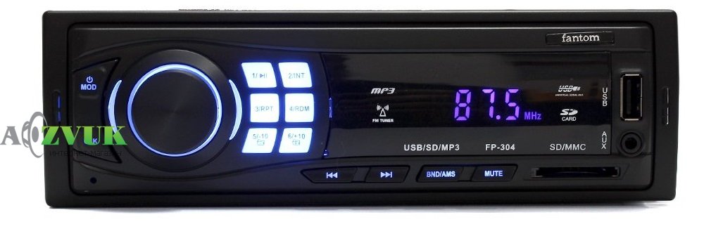 Автомагнитола Fantom FP-304 Black/Blue