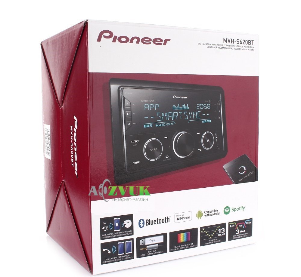 Автомагнитола 2-DIN Pioneer MVH-S620BT