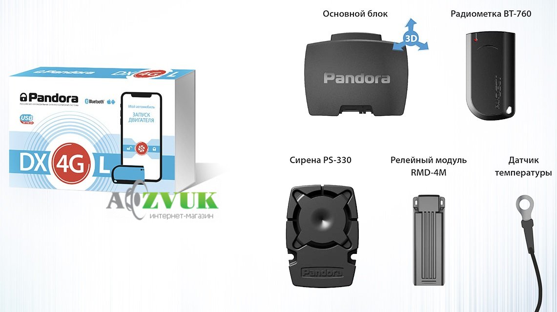 Автосигнализация Pandora DX-4GL с сиреной