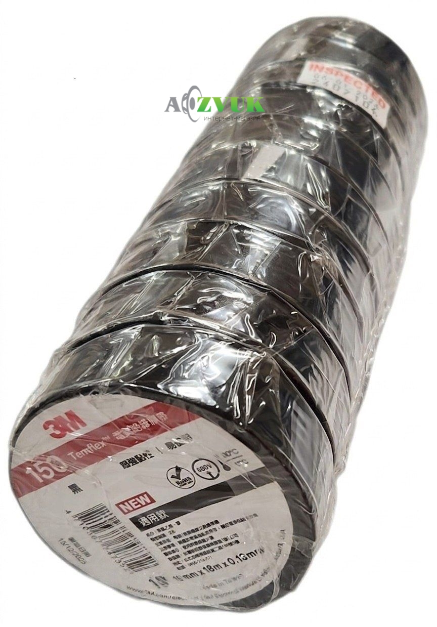  Изолента 3M Temflex 150 (черная) Тайвань