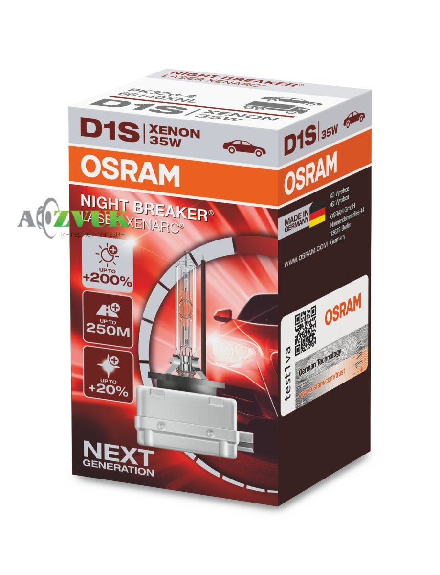  Лампа Osram D1S 66140XNL Night Breaker Laser +200%