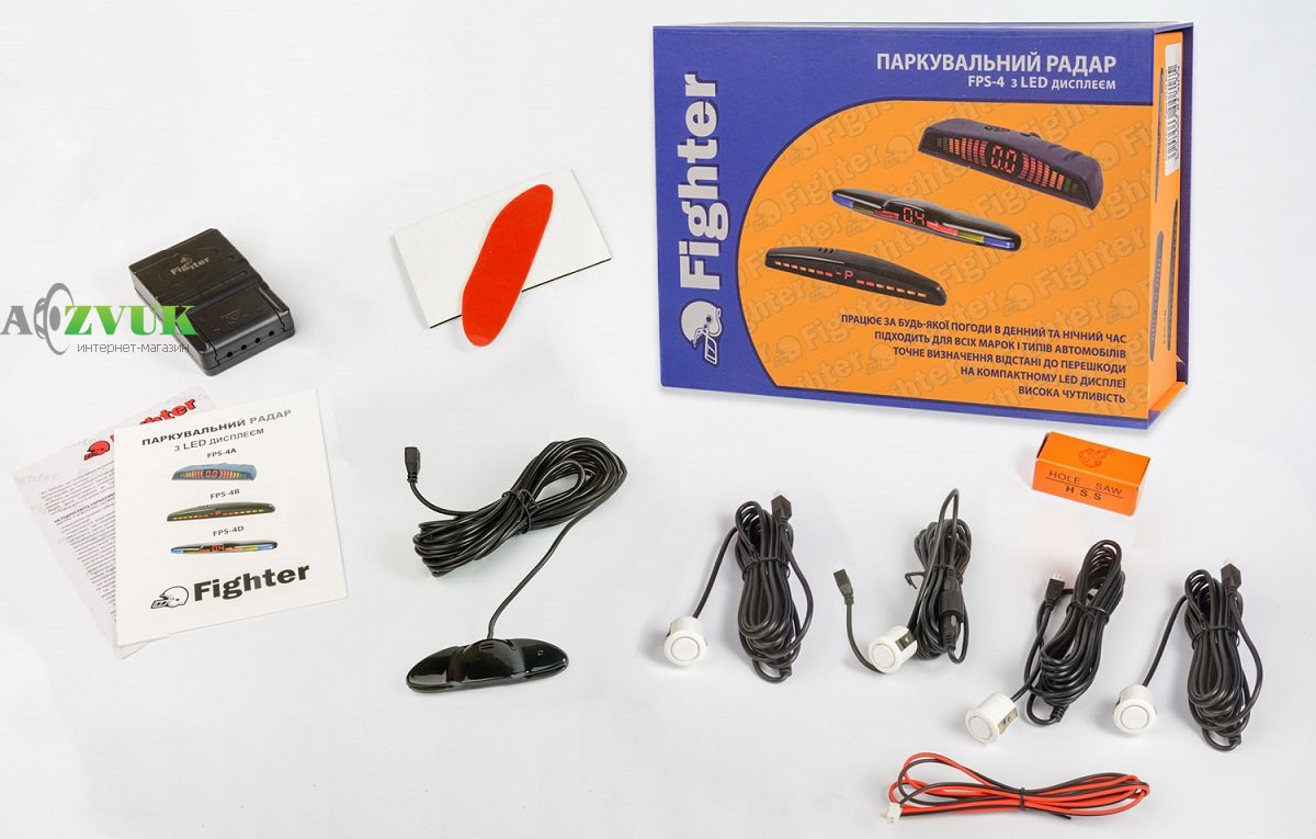 Парктроник Fighter FPS-4D White