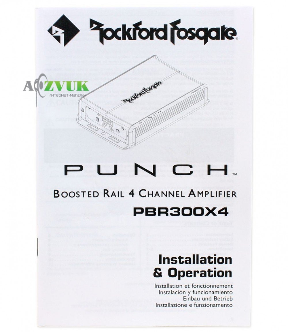 Автомобильный усилитель звука Rockford Fosgate PBR300X4