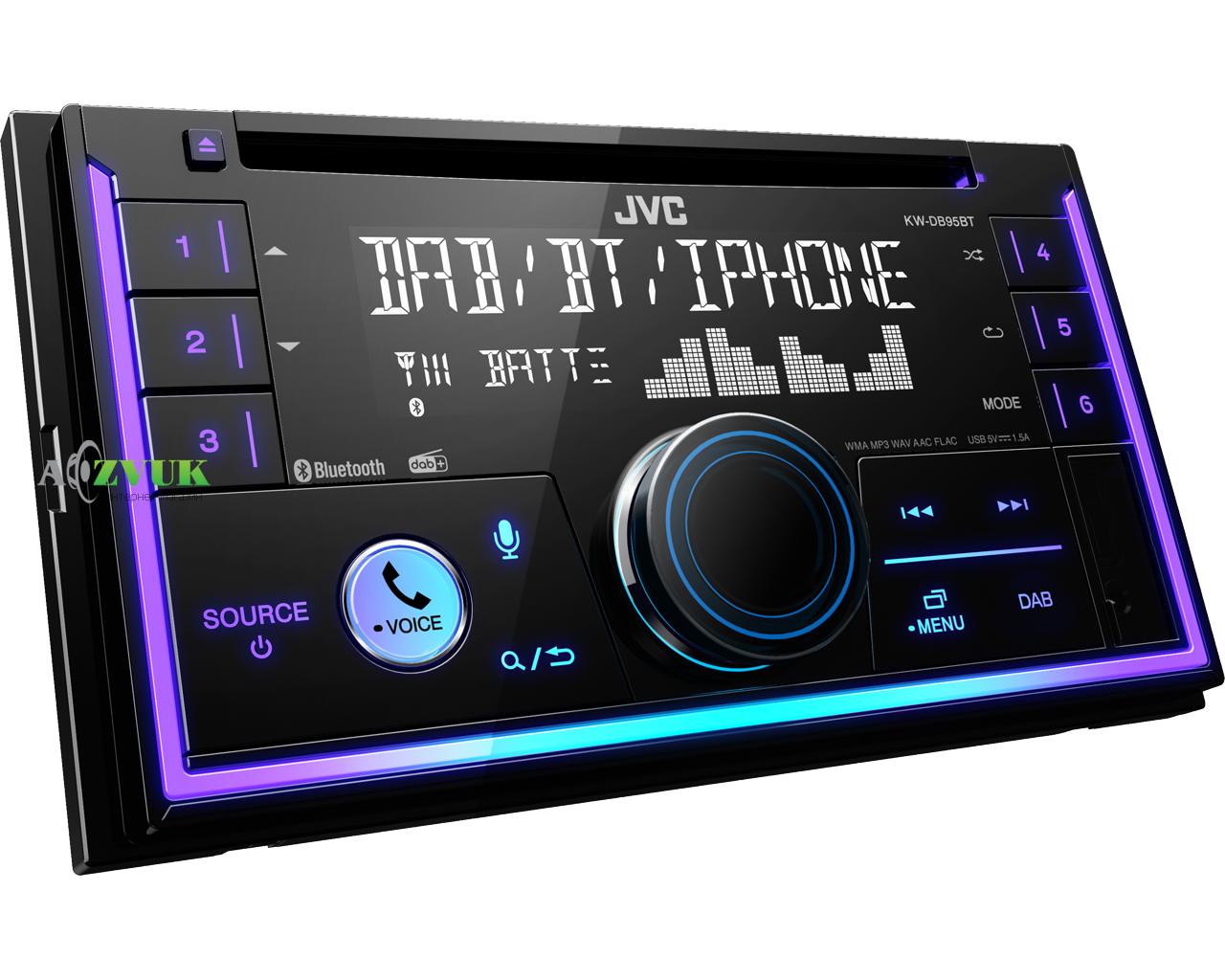 Автомагнитола 2-DIN JVC KW-DB95BT