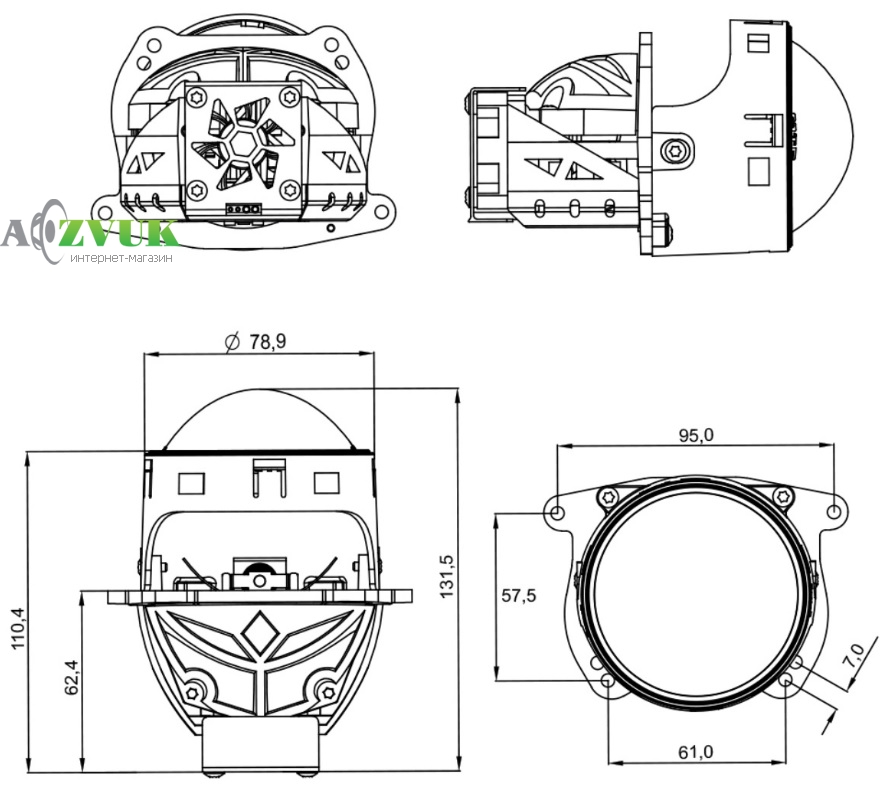 Линзы Cyclon LED BL 3.0 Q2 60/70W