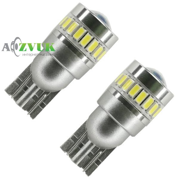 Светодиодные лампы (led) iDial 495 с линзой T10 12V 6000K LED 3030 chips Canbus